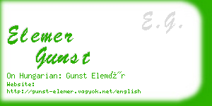 elemer gunst business card